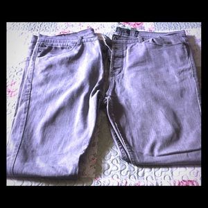 2 pair of Rude Gray Skinny Jeans Men Size 40x32